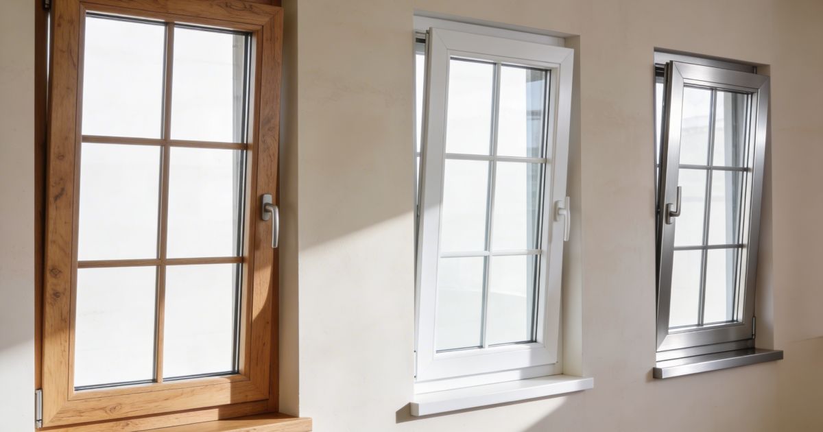 Różnice w oknach wewnętrzych z drewna, aluminium i PVC